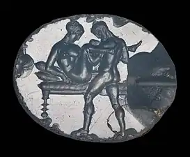 Engraving on an ancient Greek gem. Late 5th to early 4th century BCE