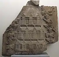 Relief of a multi-storied temple, 2nd century CE, Ghantasala Stupa