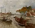 Andreas Dirks Munkmarschener Hafenansicht auf Sylt, 1922, Oil on canvas