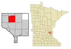 Location of the city of Oak Grovewithin Anoka County, Minnesota