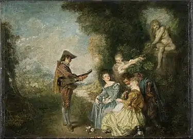 Antoine Watteau, The Love Lesson, c. 1716-1717