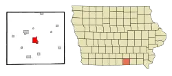 Location of Centerville, Iowa