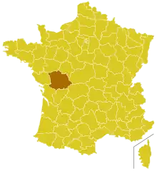 Locator map, diocese of Poitiers