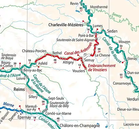 Location of Canal des Ardennes