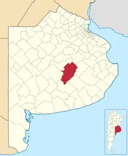 Location of Azul in Buenos Aires Province