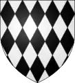 A lozengy shield