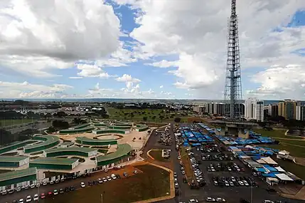 Aerial view of the TV Tower and its fair