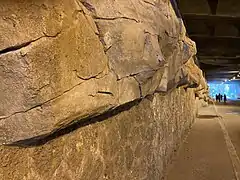 Artificial rocks in one of the Coulée verte’s tunnels