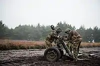 Mortarmen with MO-120 mortars during a joint training with the Defence Helicopter Command, in 2019