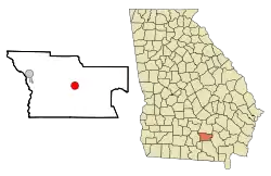 Location in Atkinson County and the state of Georgia