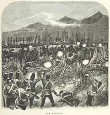 Volcanoes of the Tauranga Volcanic Centre provide the backdrop for the Gate Pā battle of the Tauranga campaign.