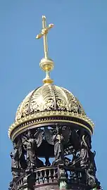 The dome topped by a cross, installed on 29 May 2020