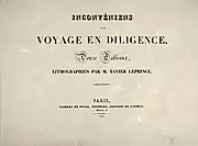 Inconvéniens d'un voyage en diligence, title page, 1826, private collection.