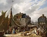 Embarquement de bestiaux sur le Passager dans le port de Honfleur, 1823, Louvre Museum.