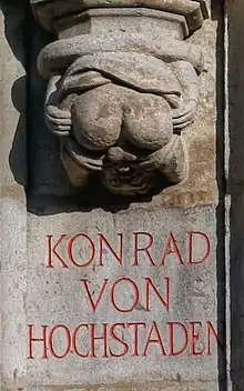 Close-up of the puzzling von Hochstaden grotesque