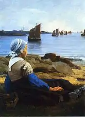 Awaiting his return, 1884, private collection