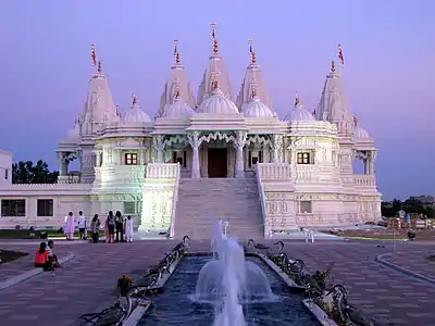 The BAPS Shri Swaminarayan Mandir Toronto is located in Etobicoke, and it was built by Toronto's Gujarati Hindu community.