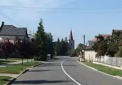 View towards the Church of All Saints