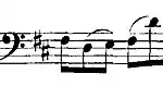 Motif from the prelude of Bach's Cello Suite No. 6 in D major