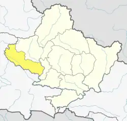 Location of Baglung (dark yellow) in Gandaki Province