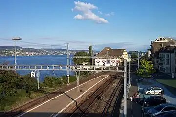 View from footbridge to south