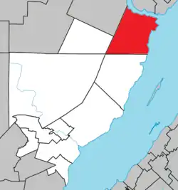 Location within Charlevoix-Est RCM