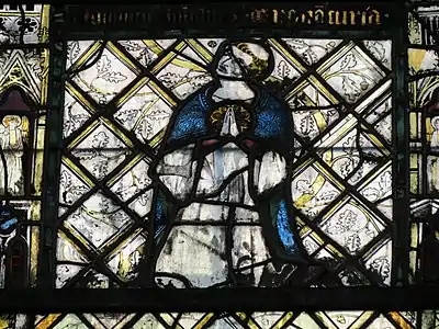 Detail of Pentecost window, Bay 36, South transept  (mid-14th century)