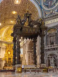 The Baroque Baldacchino in St Peter's Basilica, Rome