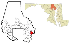 Location of Bowleys Quarters, Maryland