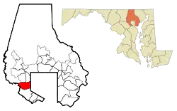 Location of Woodlawn, Maryland