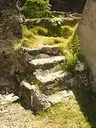 coral stone steps leading to the fort