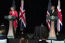 Prime Minister Theresa May and President Barack Obama having their first meeting during the G20 Summit in Hangzhou, China, 2016