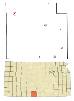 Location within Barber County and Kansas