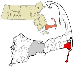 Location in Barnstable County and Massachusetts