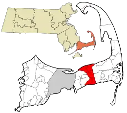 Location in Barnstable County and the state of Massachusetts.