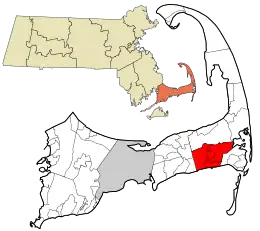 Location in Barnstable County and Massachusetts.