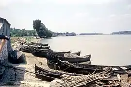 Traditional fishing boats near Mahmudia