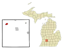 Location of Middleville, Michigan