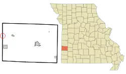 Location of Burgess, Missouri