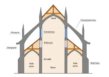 Flying buttresses in cross-section