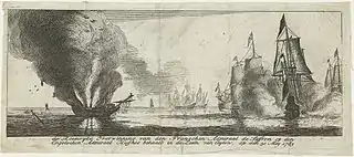 French Admiral Suffren (with the support of Hyder Ali) comes to the aid of Reynier van Vlissingen's Dutch forces against the Admiral Edward Hughes.