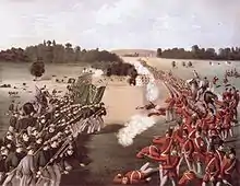 1869 painting of the Battle of Ridgeway