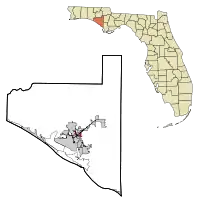 Location in Bay County and the state of Florida