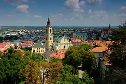 Przemyśl Cathedral with the city in the background