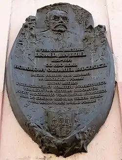 Plaque in memoriam of Jan Biziel