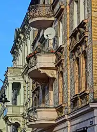 balconies on Dworcowa street