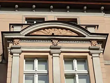 Stylized acanthus pediment