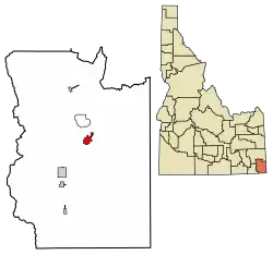 Location of Montpelier in Bear Lake County, Idaho.