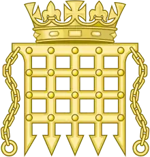 Crowned portcullis emblem used by Parliament