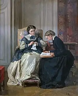 Painting entitled Le travail.  This painting can be seen in the Musée des beaux-arts in Carcassonne.